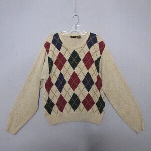 Vintage Liz Claiborne Lizsport Sweater Argyle Preppy Australia Collegiate Tennis